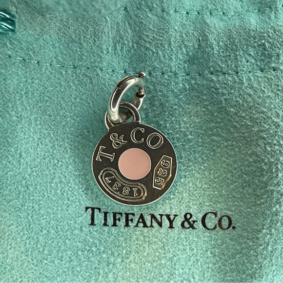 Tiffany & Co. Silver Pink Enamel 1837 Round Charm - Picture 6 of 6